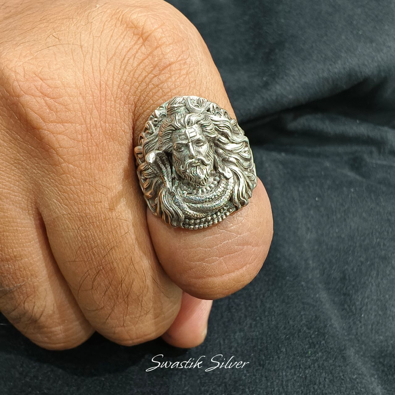 Lord Shiva Silver Ring view 8