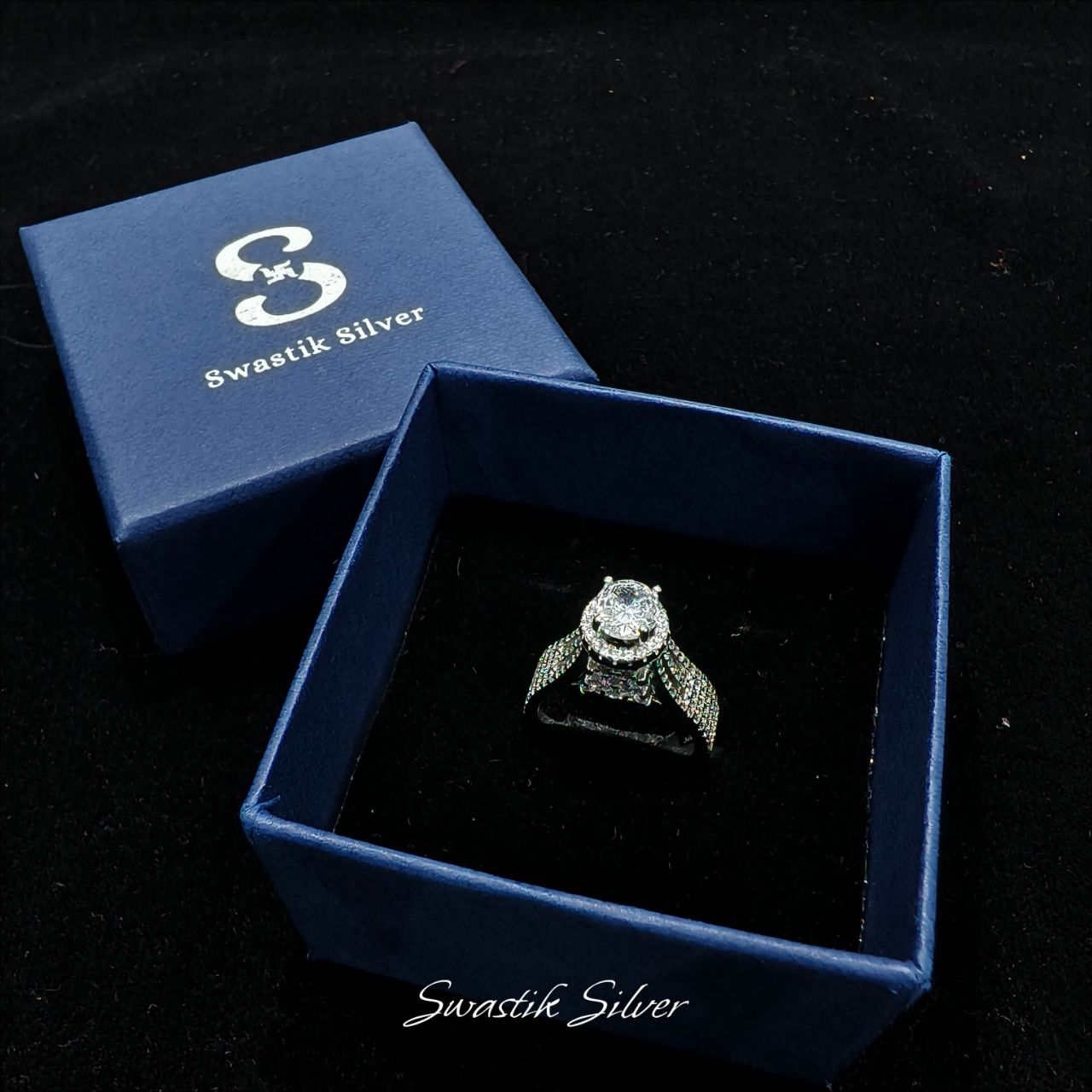 Swastik Silver Ring view 4