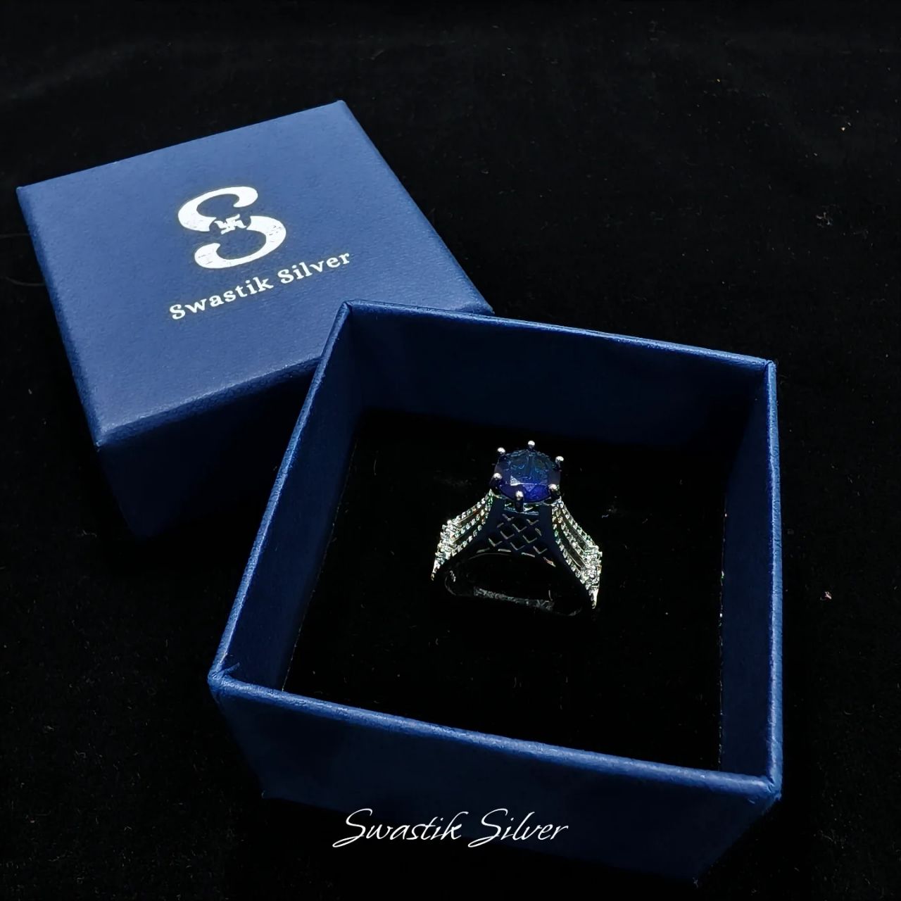 Swastik Silver Ring view 18