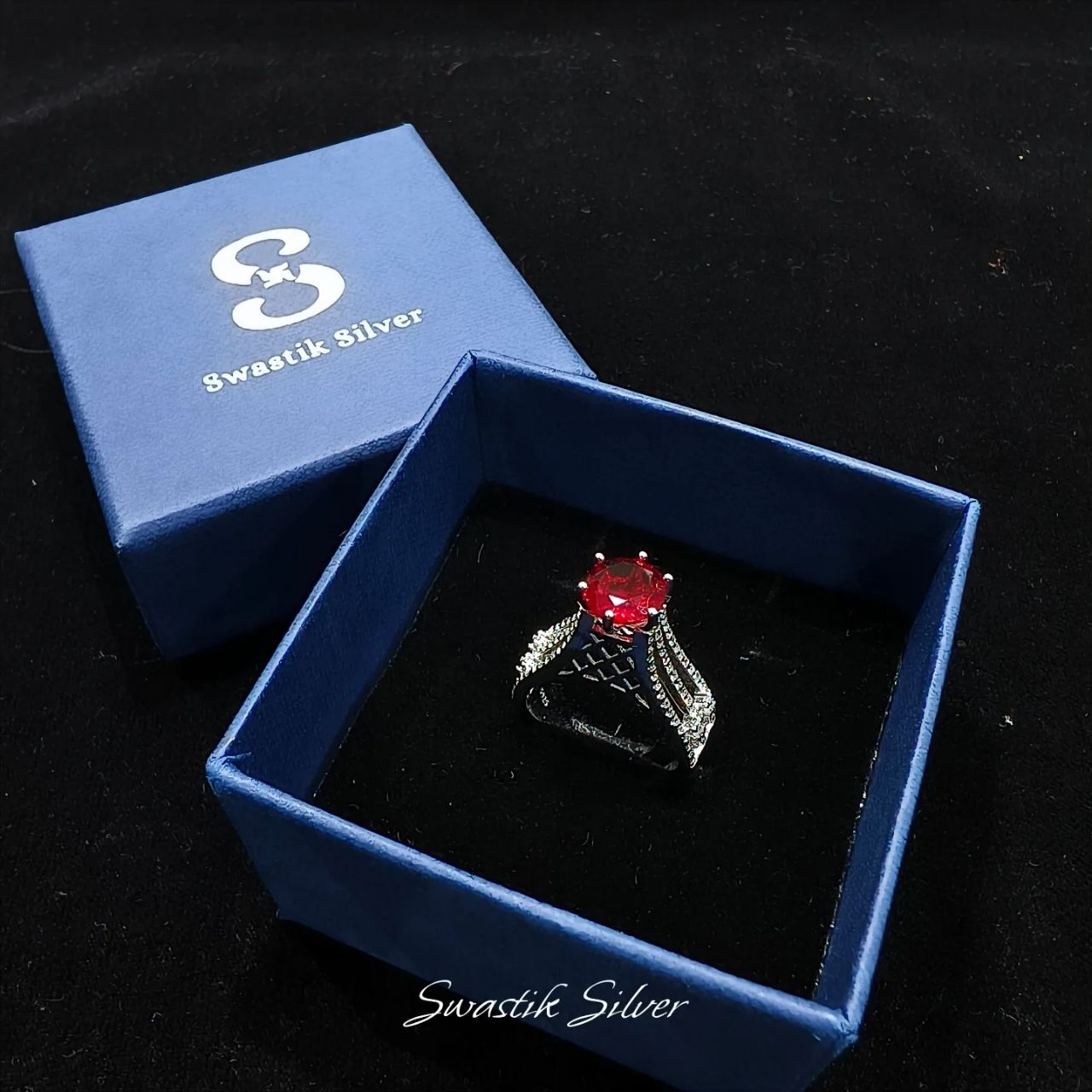Swastik Silver Ring view 10