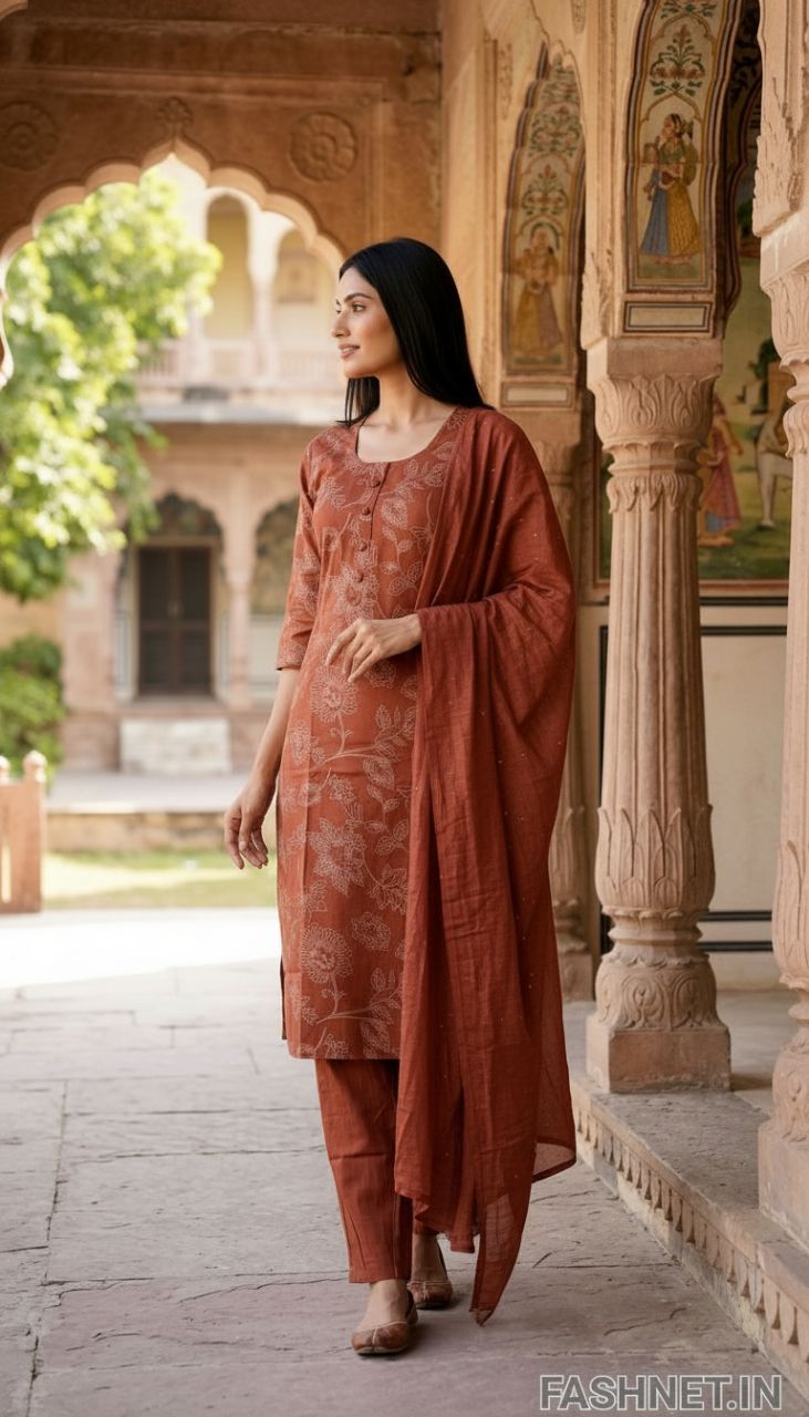 Floral Printed Kurta Set 08 view 4