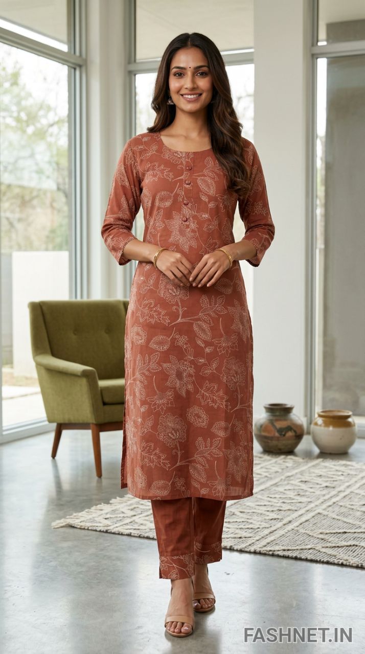 Floral Printed Kurta Set 08 view 6