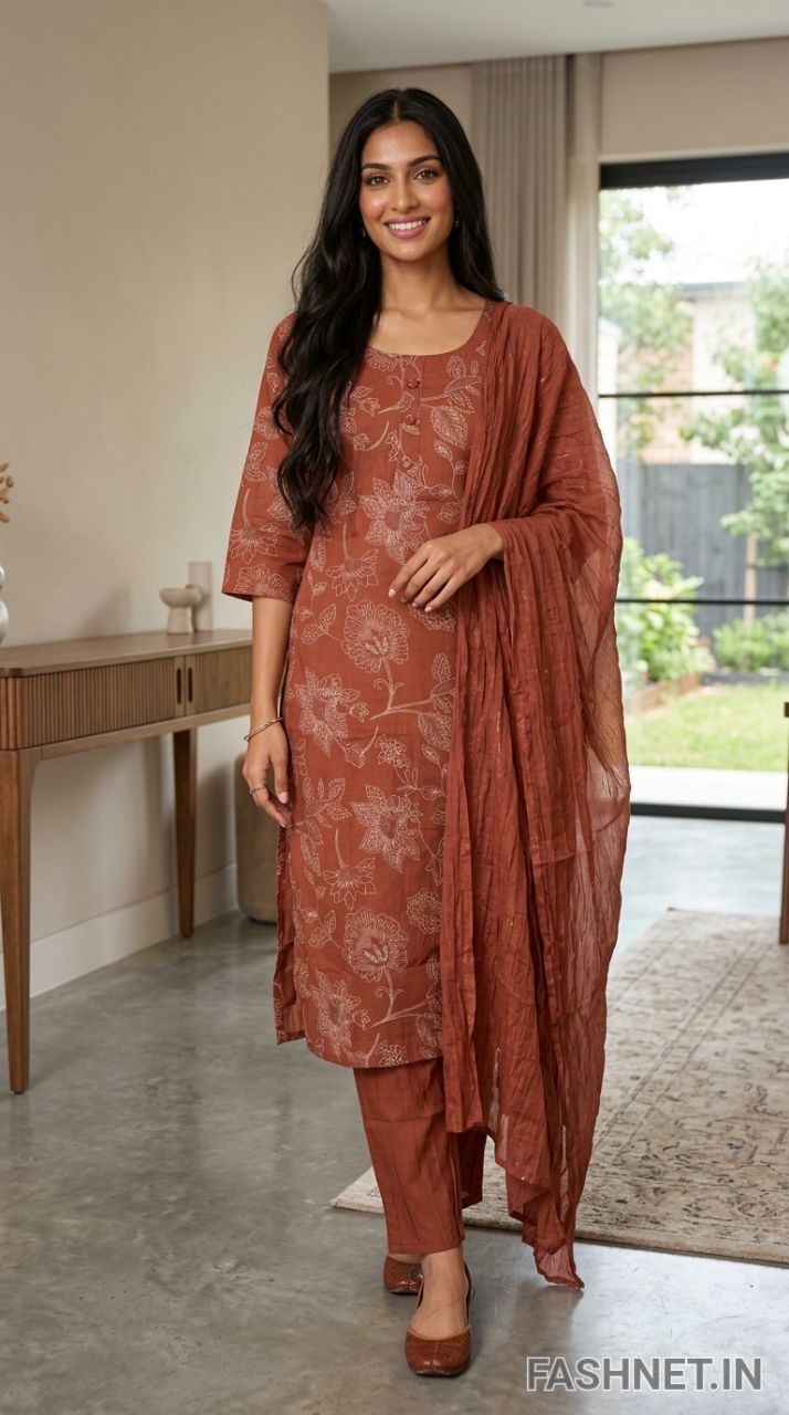 Floral Printed Kurta Set 08 view 5