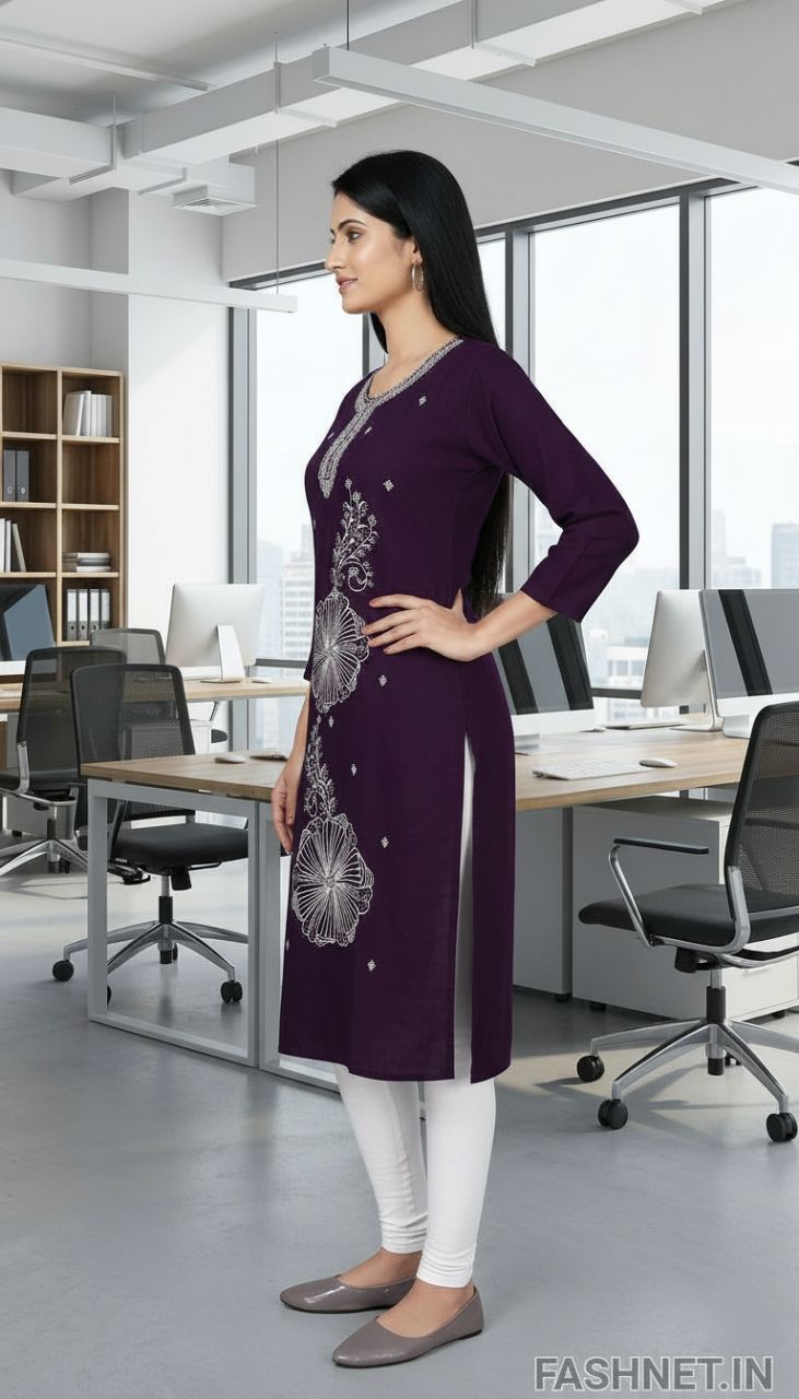 Fashnet Purple Kurta view 3