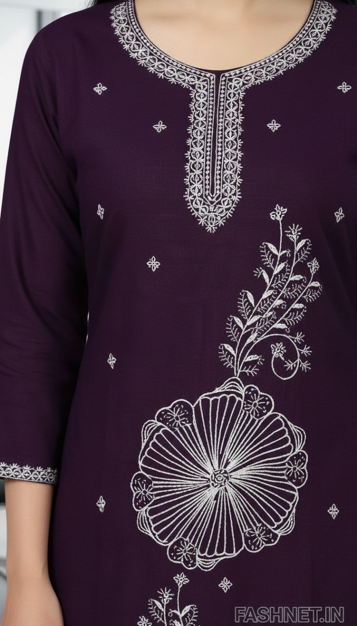 Fashnet Purple Kurta view 4