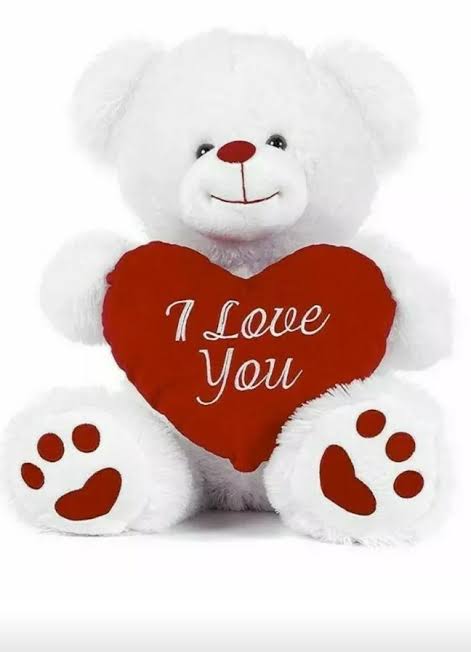 White Plush Teddy Bear view 2