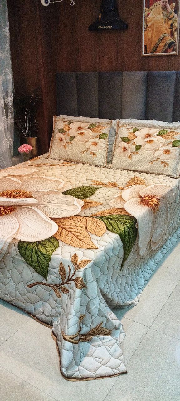 Beautiful 7D Printed Bedsheet view 2