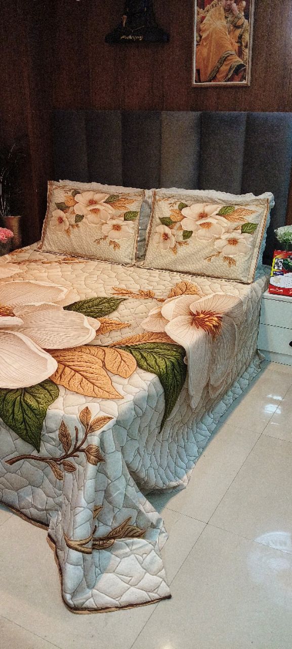 Beautiful 7D Printed Bedsheet view 3
