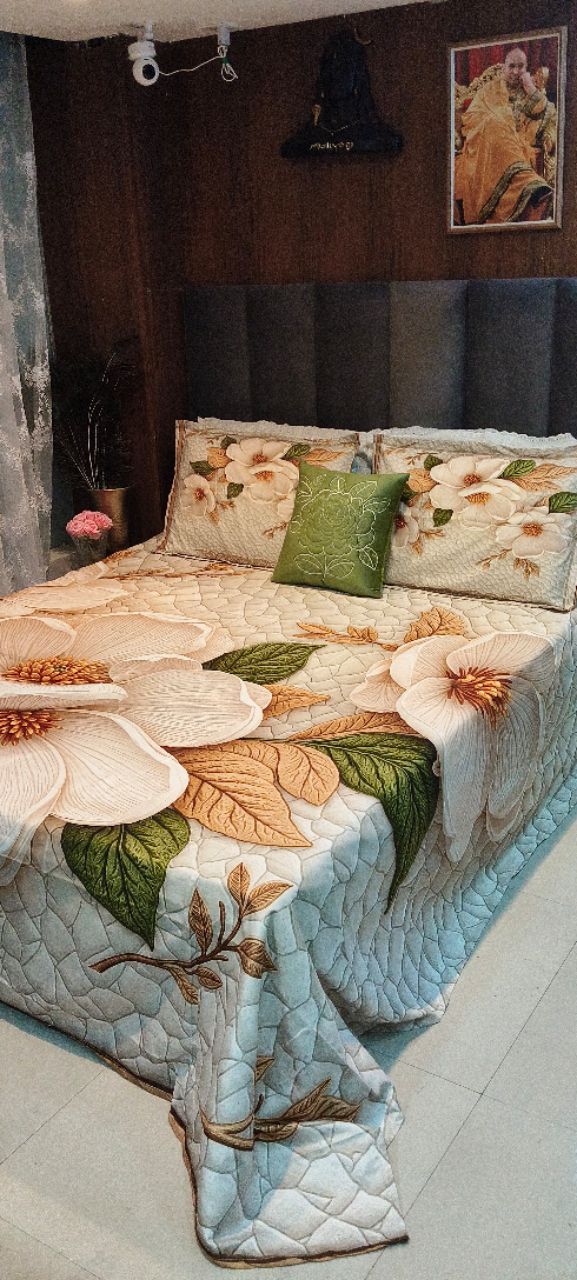 Beautiful 7D Printed Bedsheet view 4
