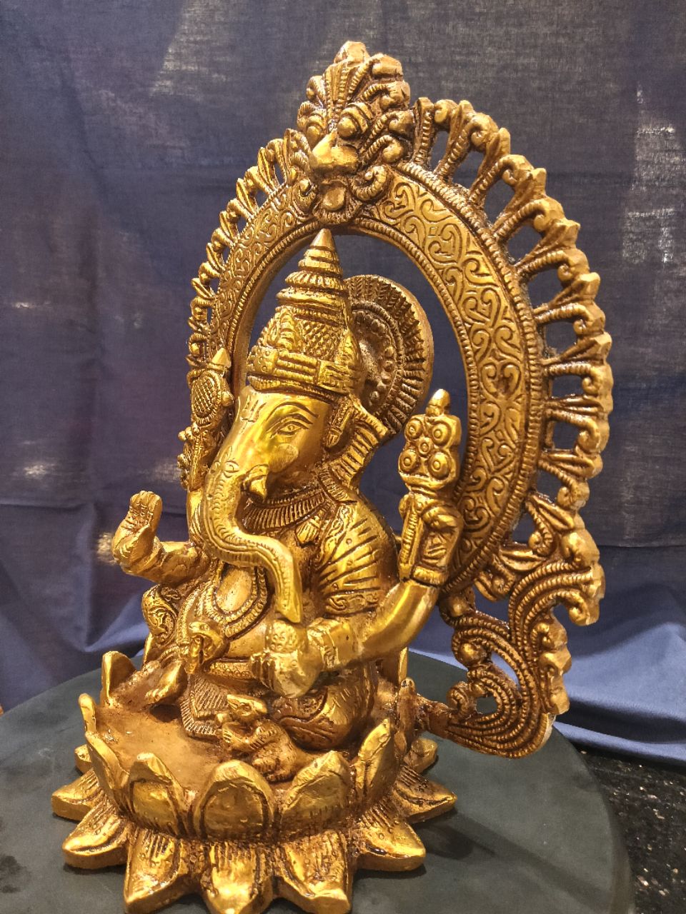 Ganesh Brass Idol view 3