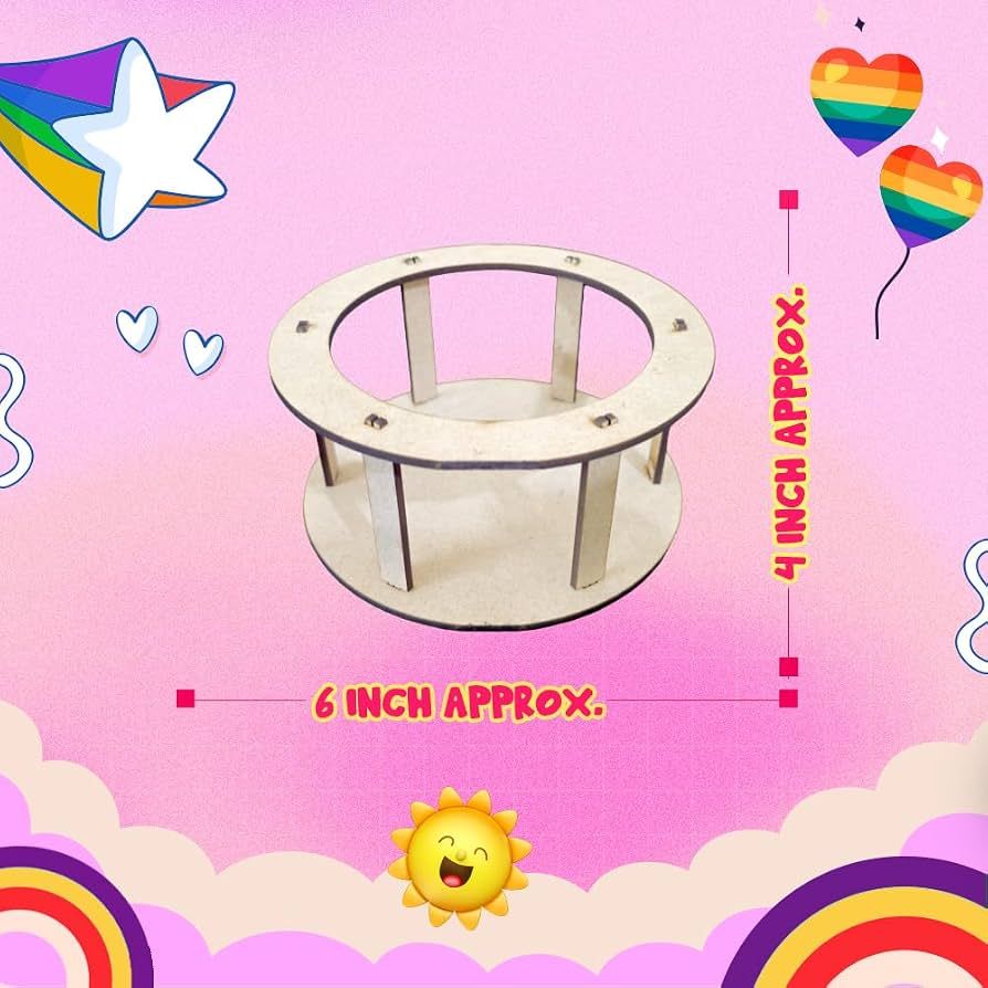 KREEDA DIY Rainbow Basket Making Kit | Do-It-Yourself Creative Activity | Circular DIY Wooden Basket Frames | Gifts for Girls & Boys Ages 6, 7, 8, 9, 10, 11, 12 view 6