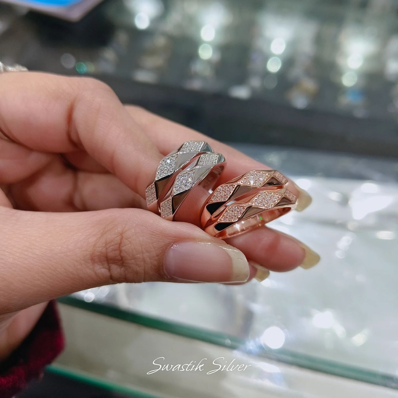 Rhodium Plated Diamond Ring view 2