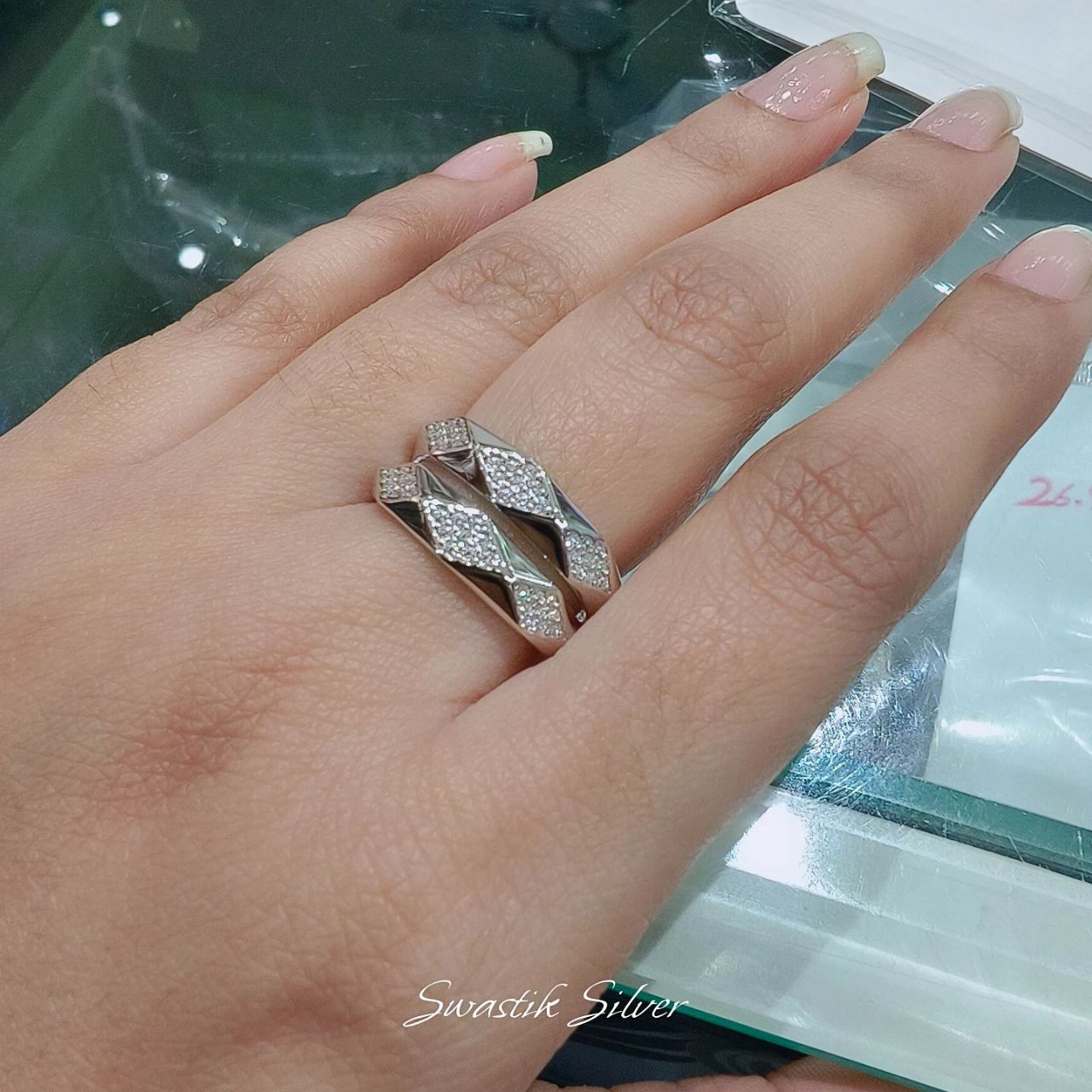 Rhodium Plated Diamond Ring view 9