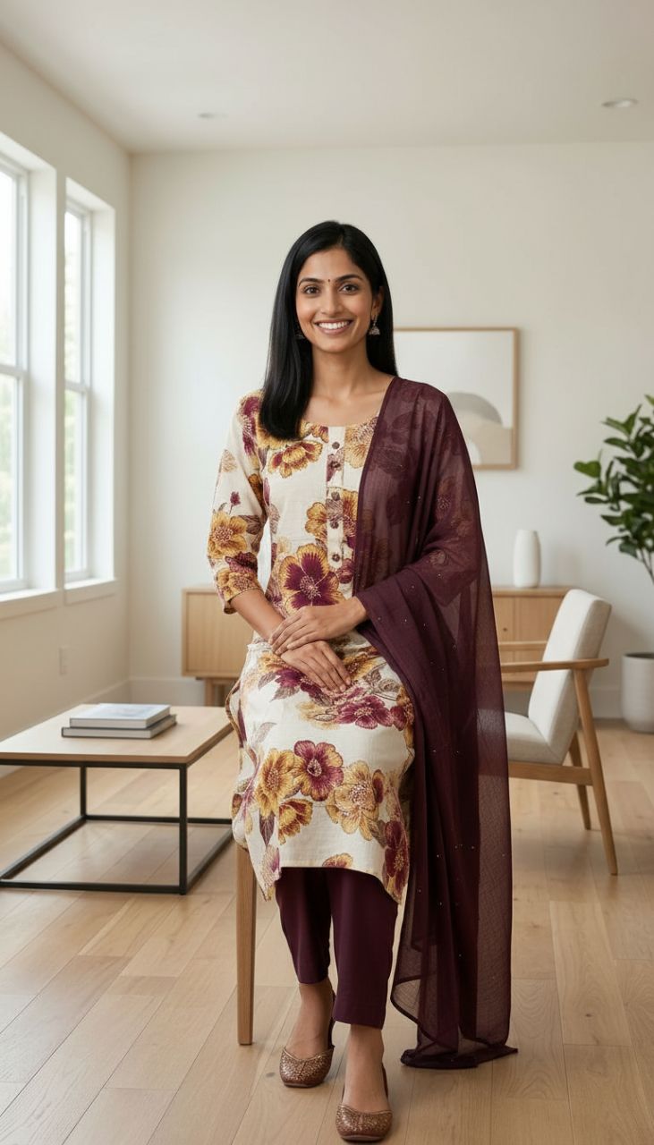 Floral Kurta Set view 2
