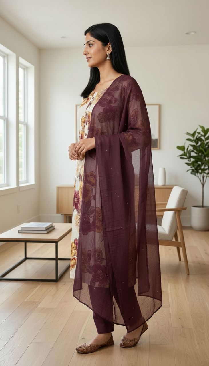 Floral Kurta Set view 4