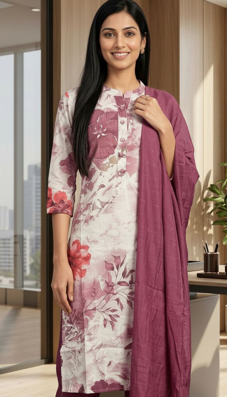 Floral Kurta Set 012 view 3