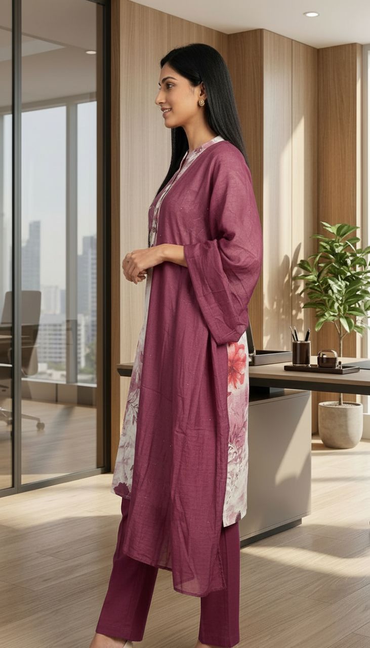 Floral Kurta Set 012 view 4