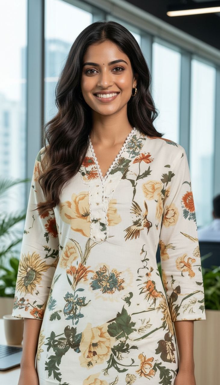 Floral Print Kurta 012 view 3
