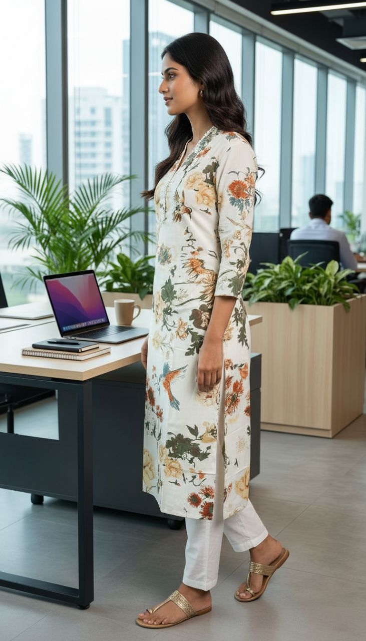Floral Print Kurta 012 view 4