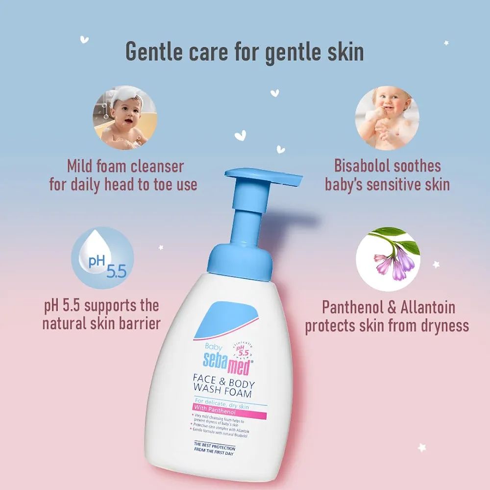 Sebamed Baby Face & Body Wash Foam|pH 5.5|Ideal for face & body cleansing|400 ml view 2