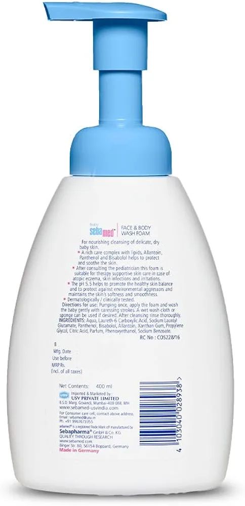 Sebamed Baby Face & Body Wash Foam|pH 5.5|Ideal for face & body cleansing|400 ml view 5
