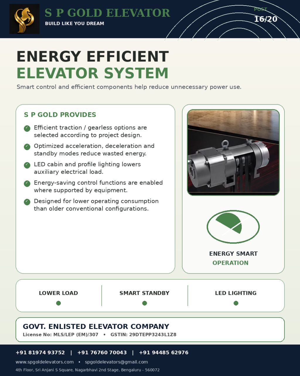 Energy Efficient Elevator System