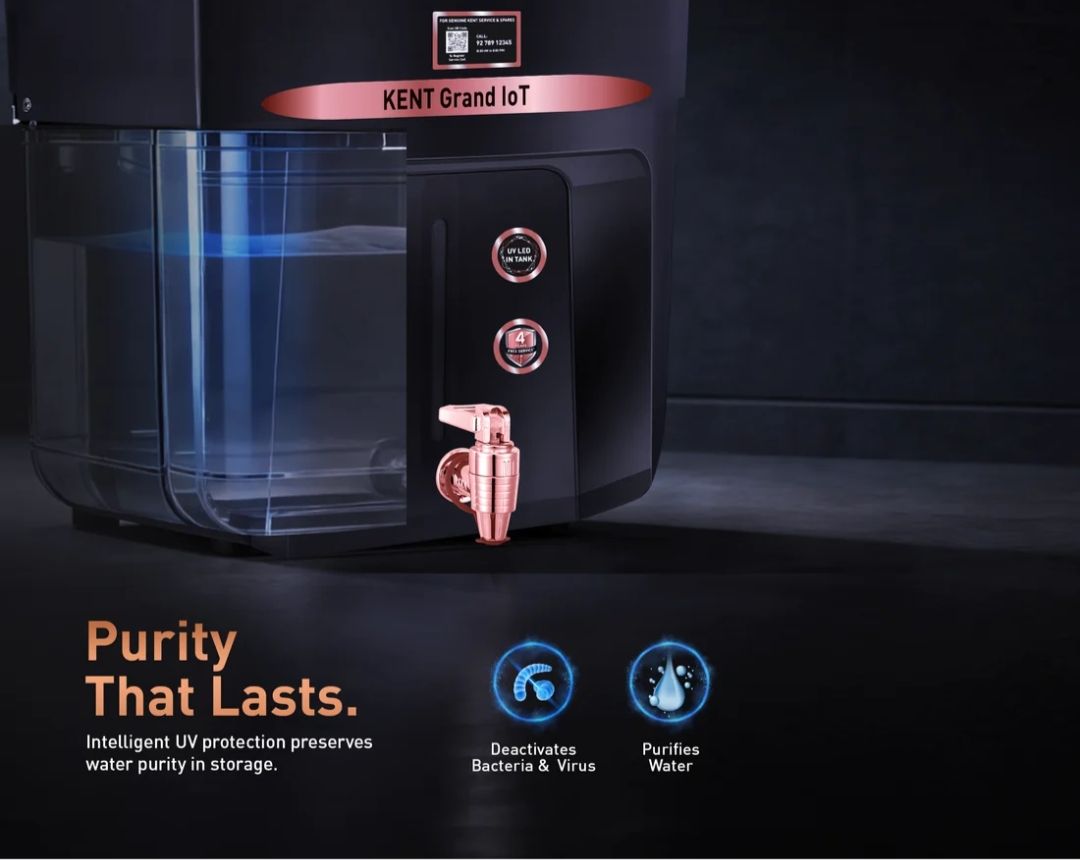 KENT Grand IoT Ro Water Purifier RO+UV+UF ALKALINE +Copper +TDS Control+UV In Tank With Advanced Iot Intelligence view 5