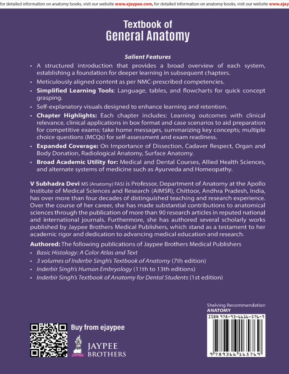 Textbook of General Anatomy By V Subhadra Devi 3E view 2