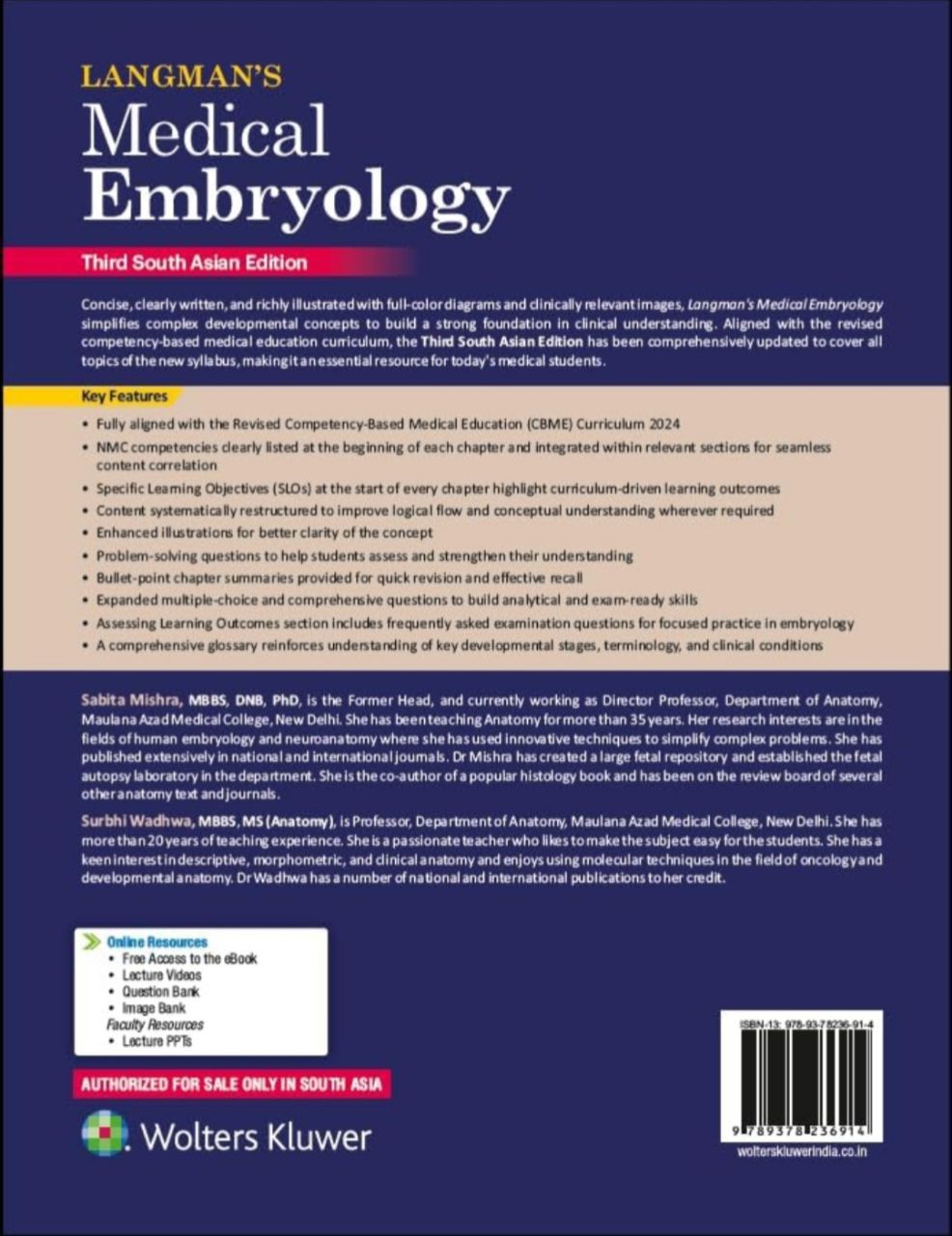 Langman's Medical Embryology Third South Asian Edition view 2