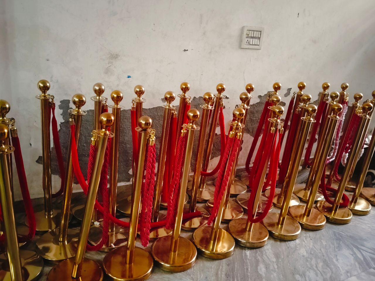 Gold-Toned Queue Management Stanchions view 2