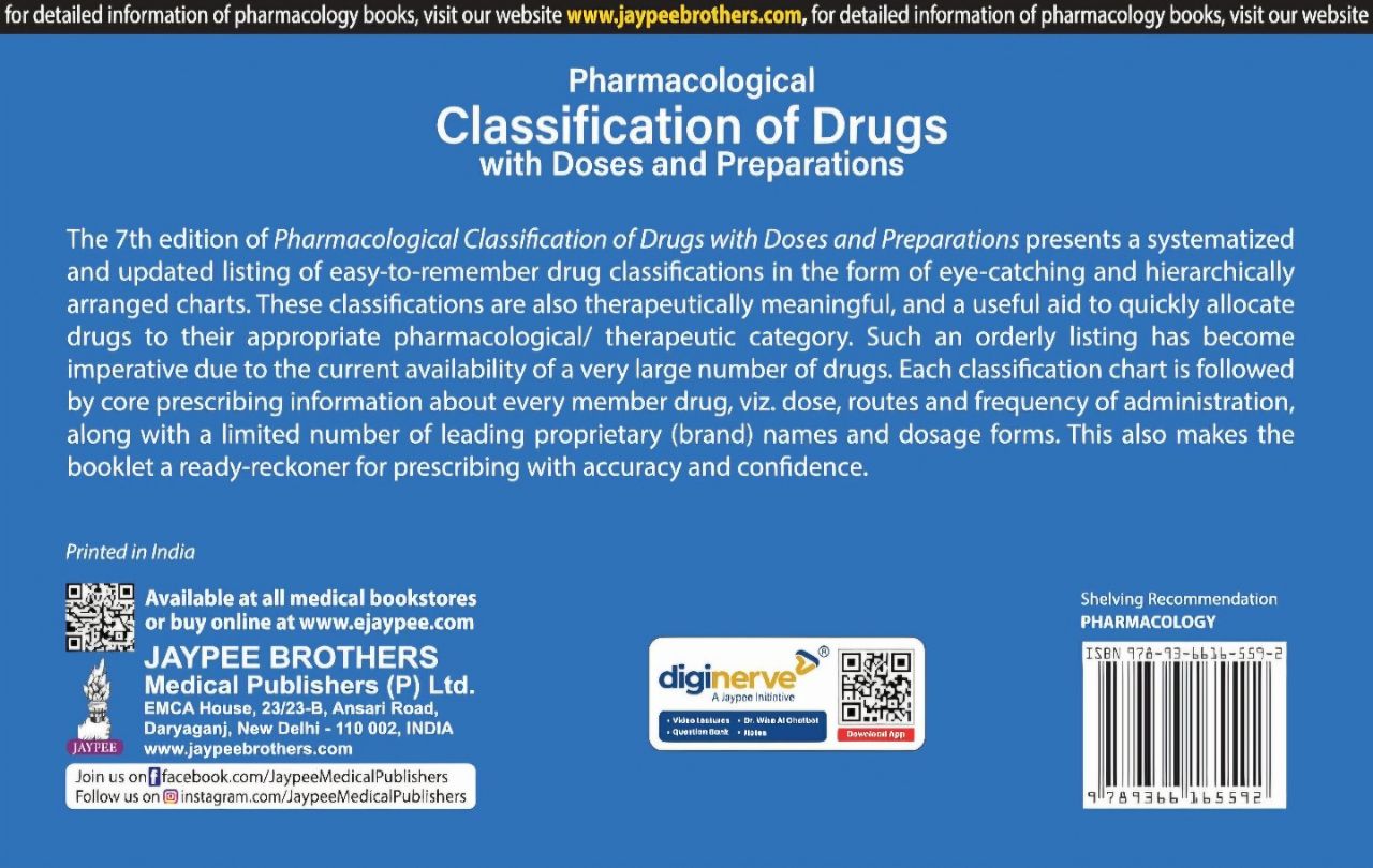 Pharmacological Classification of Drugs With Doses And Preparations By Kd Tripathi 7/e Reprint view 2