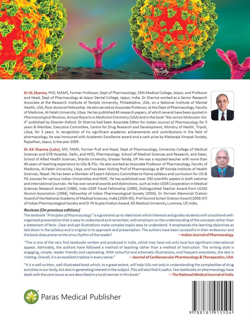 Principles of Pharmacology By HL Sharma, KK Sharma 4th Edition view 2
