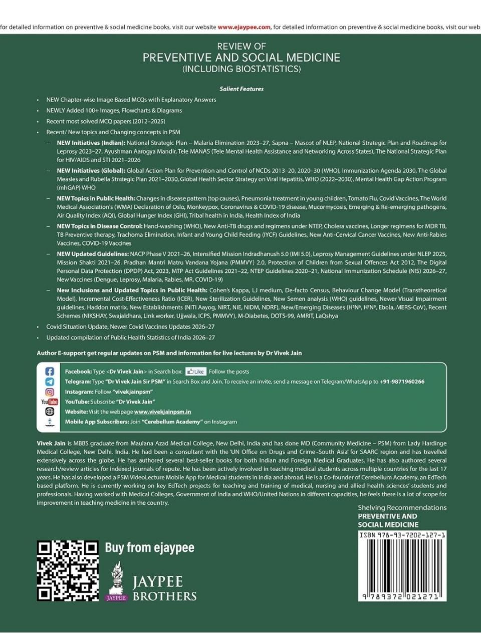 Review of Preventive and Social Medicine by Vivek Jain 16th Edition 2026 view 2