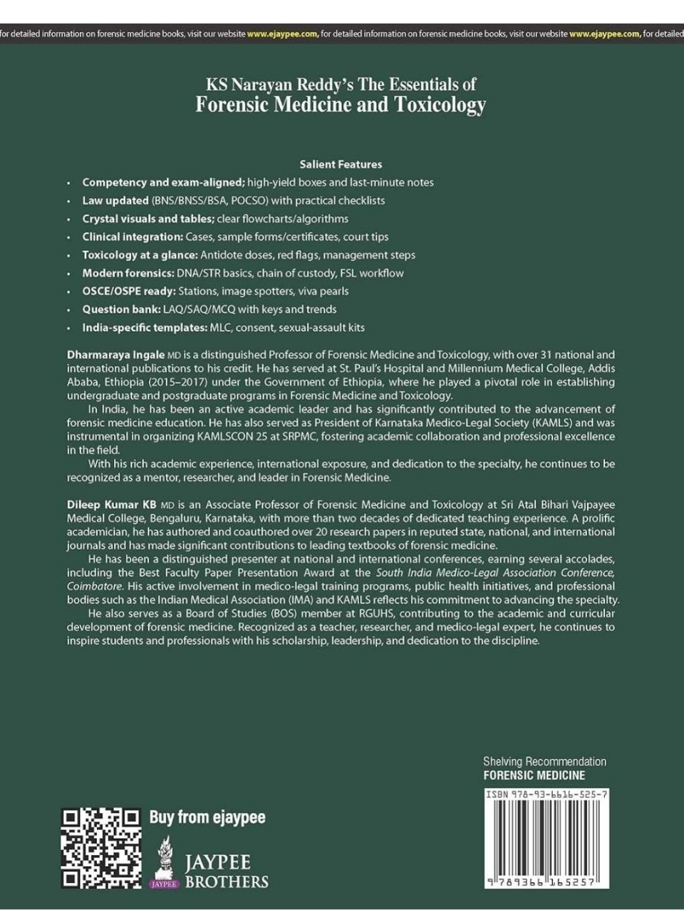 KS Narayan Reddy's The Essentials of Forensic Medicine & Toxicology 36th Edition view 2