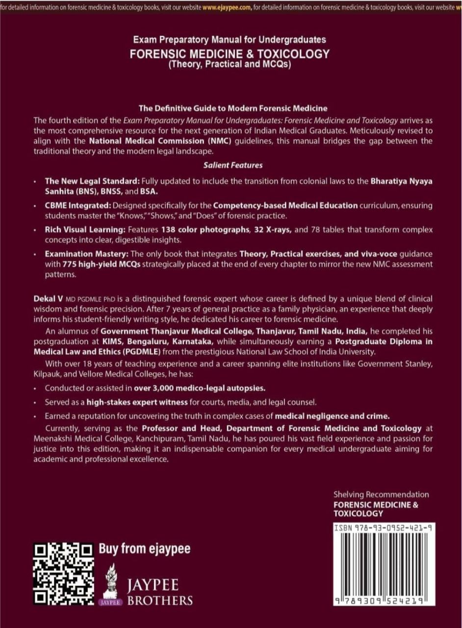 Exam Preparatory Manual For Undergraduates Forensic Medicine & Toxicology By Dekal V (4th Edition) view 2