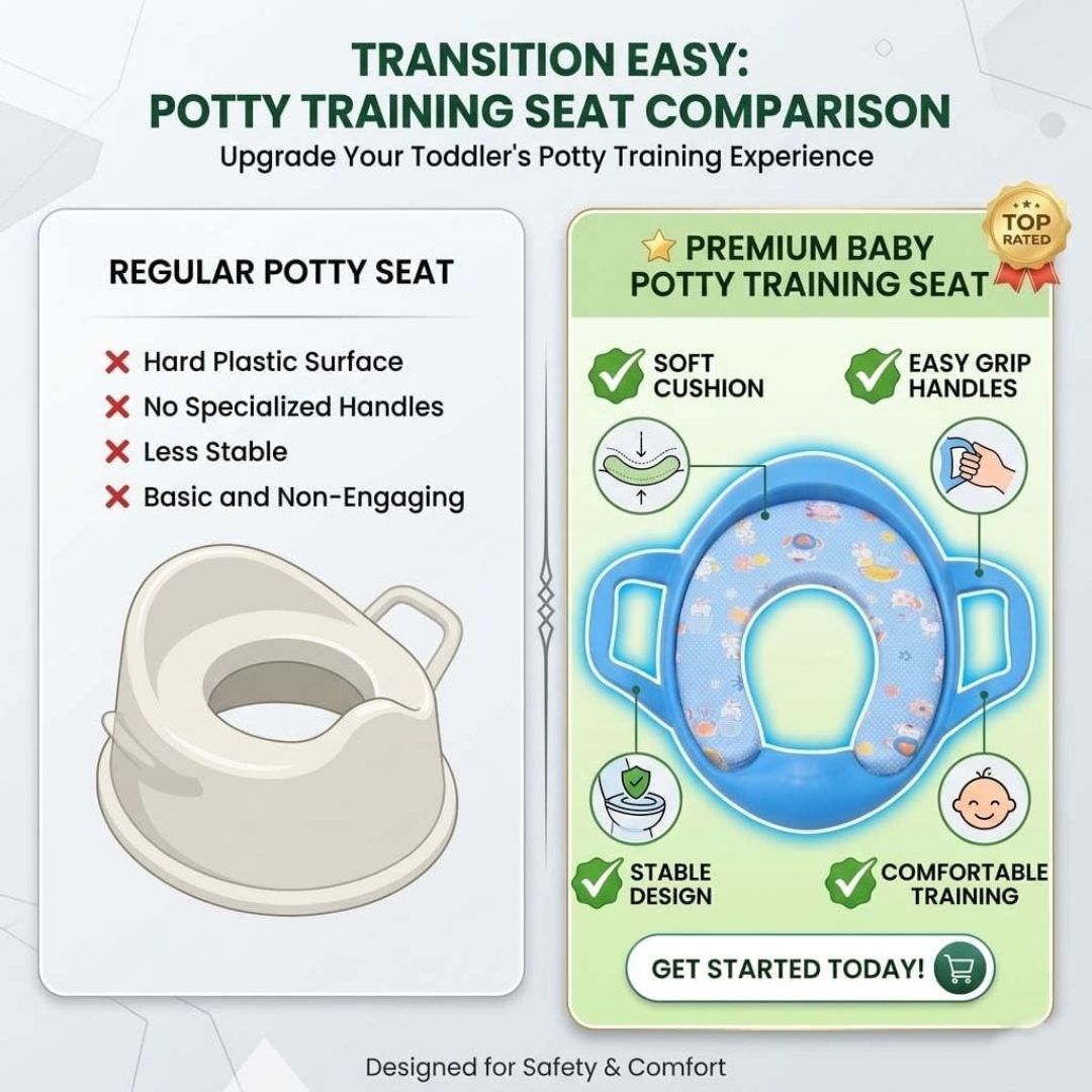 Soft Cushioned Potty Training Seat for Kids | Comfortable Padded Toilet Seat with Handles & Splash Guard | Portable, Non-Slip, Easy-to-Clean Potty Chair for Boys & Girls view 4