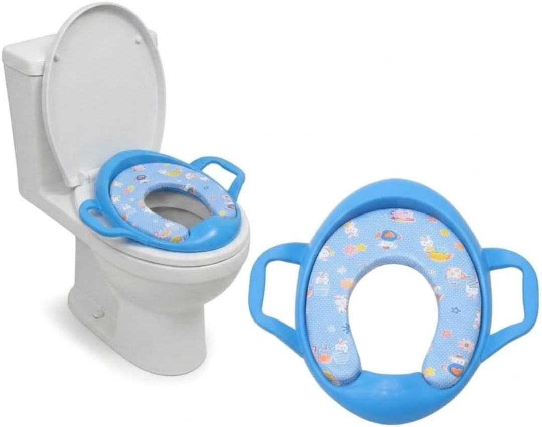 Soft Cushioned Potty Training Seat for Kids | Comfortable Padded Toilet Seat with Handles & Splash Guard | Portable, Non-Slip, Easy-to-Clean Potty Chair for Boys & Girls