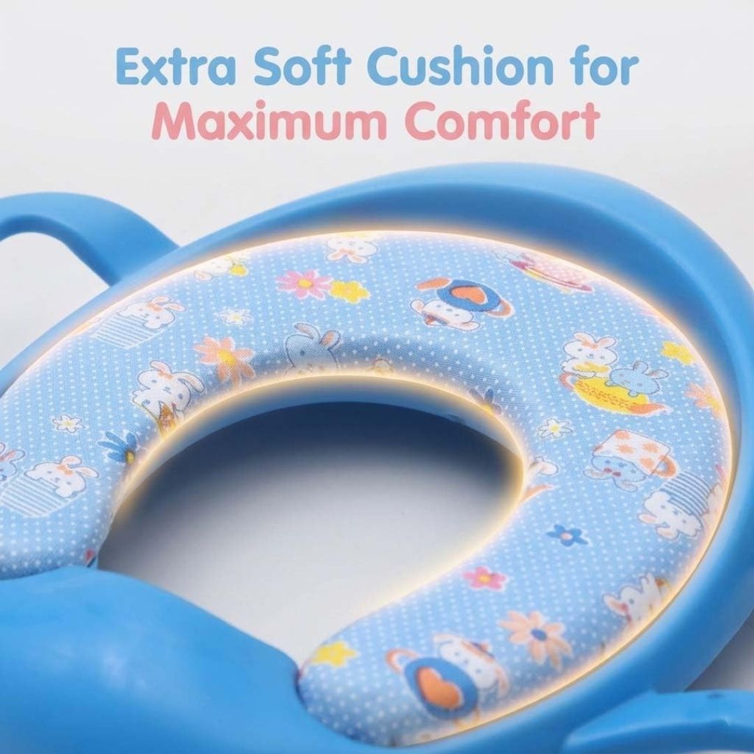 Soft Cushioned Potty Training Seat for Kids | Comfortable Padded Toilet Seat with Handles & Splash Guard | Portable, Non-Slip, Easy-to-Clean Potty Chair for Boys & Girls view 7