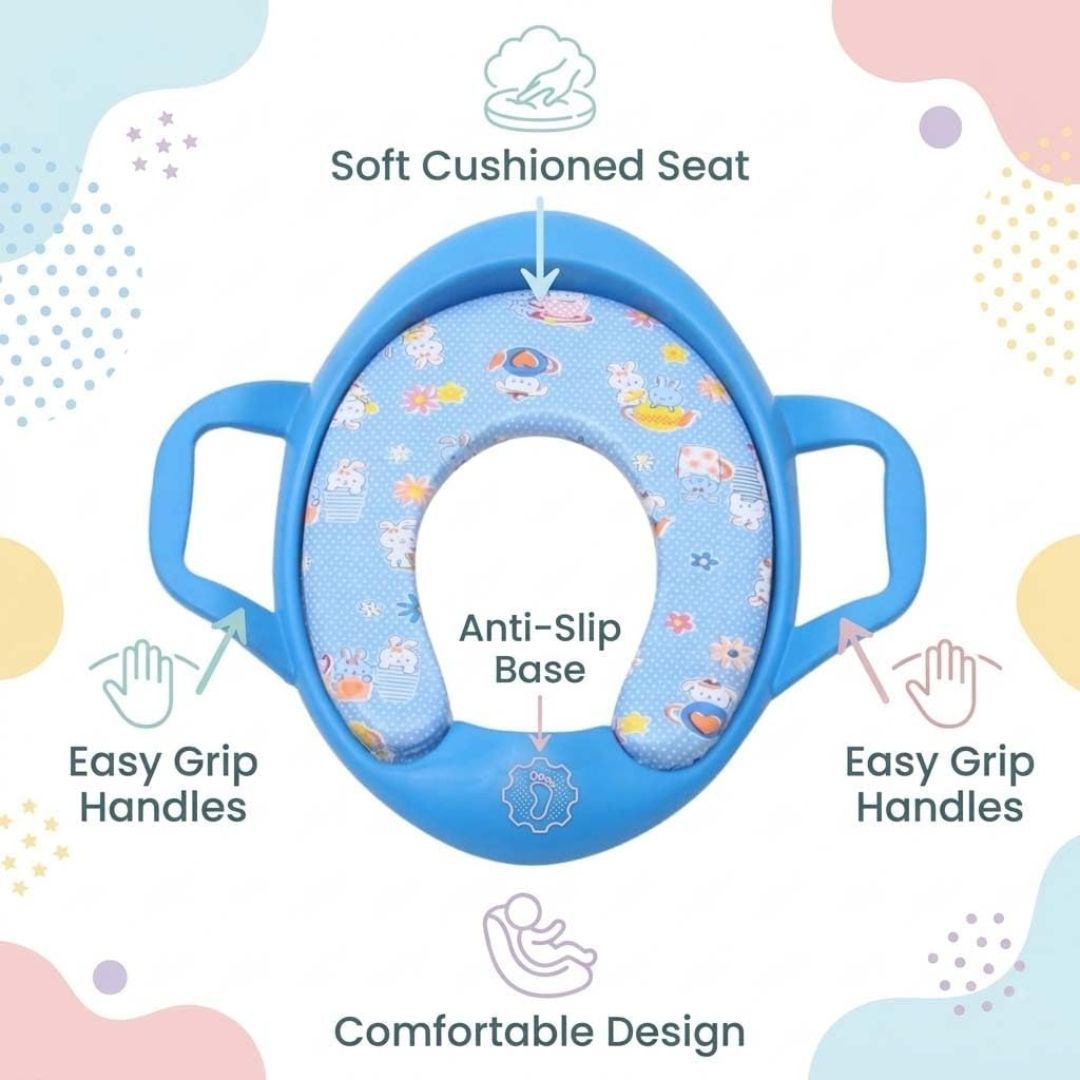 Soft Cushioned Potty Training Seat for Kids | Comfortable Padded Toilet Seat with Handles & Splash Guard | Portable, Non-Slip, Easy-to-Clean Potty Chair for Boys & Girls view 8