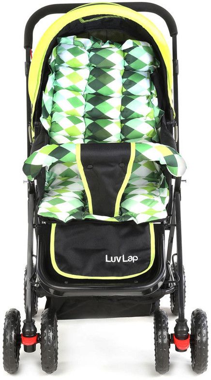 LuvLap Sunshine Baby Stroller / Pram for 0 to 3 Years, New Born / Toddler / Kid, 5 Point Safety Harness, Adjustable backrest, 360° Swivel Wheel, Large storage basket, Reversible Handlebar (Green) view 2