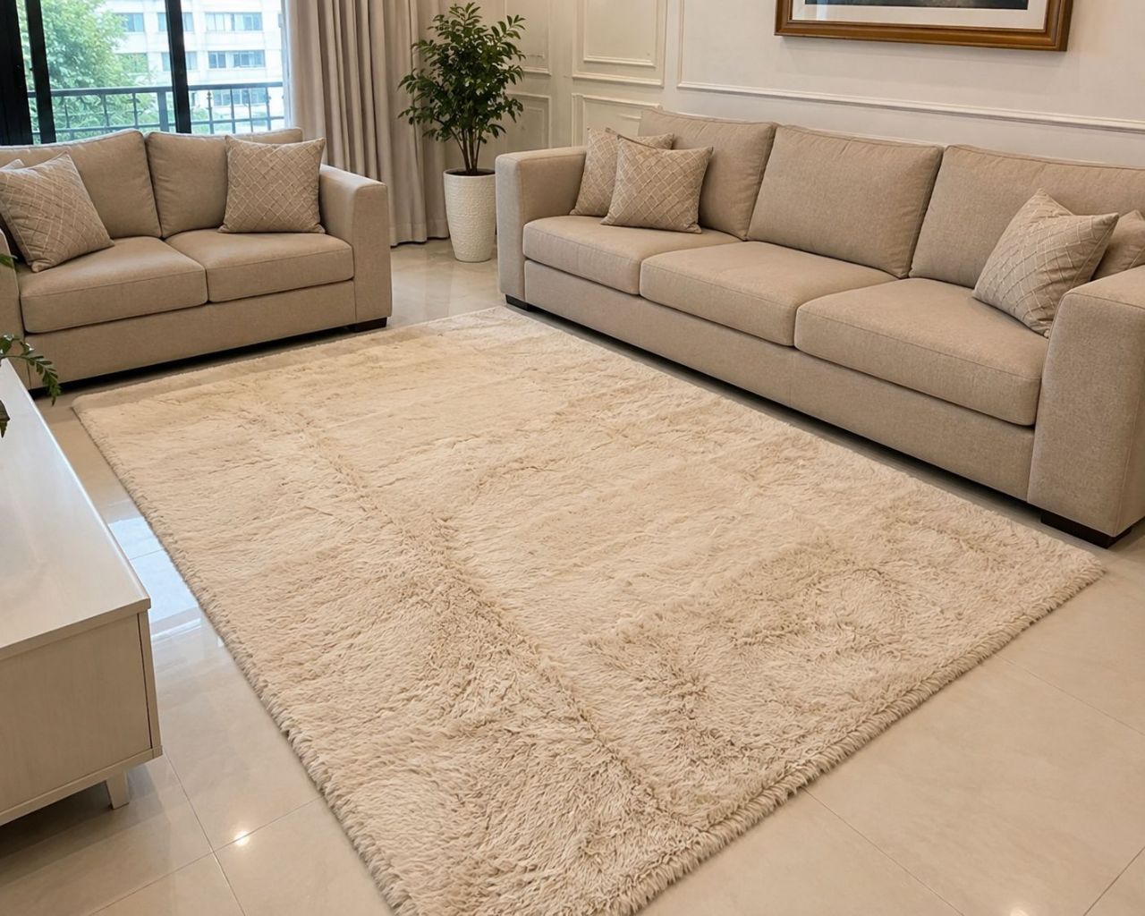 PREMIUM FOX FUR CARPET, SIZE 5*7 FEET view 2