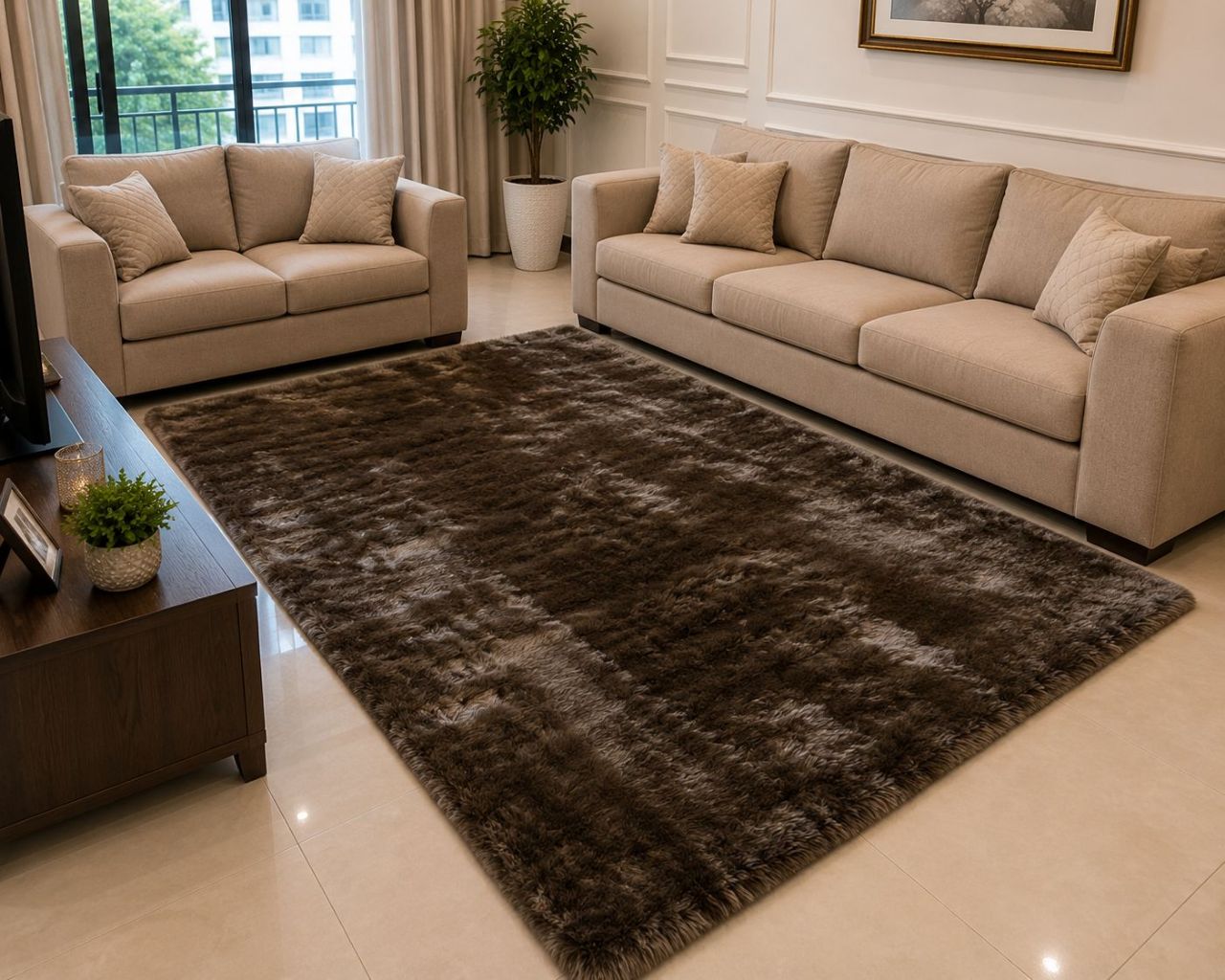 PREMIUM FOX FUR CARPET, SIZE 5*7 FEET view 3