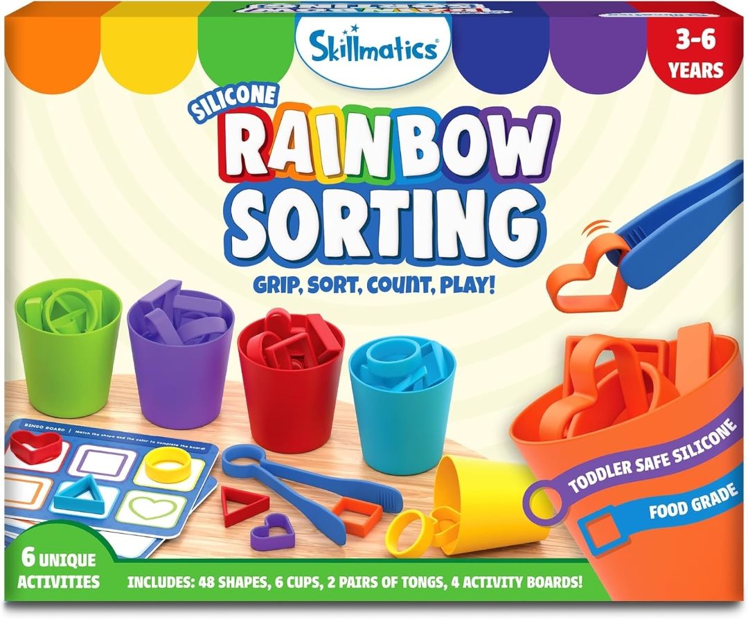 Skillmatics Silicone Rainbow Sorting Game – Learning & Educational Toy
Sorting, Counting & Sequencing Skills, Gift for Toddlers & Preschoolers, Boys and Girls Ages 3, 4, 5, 6