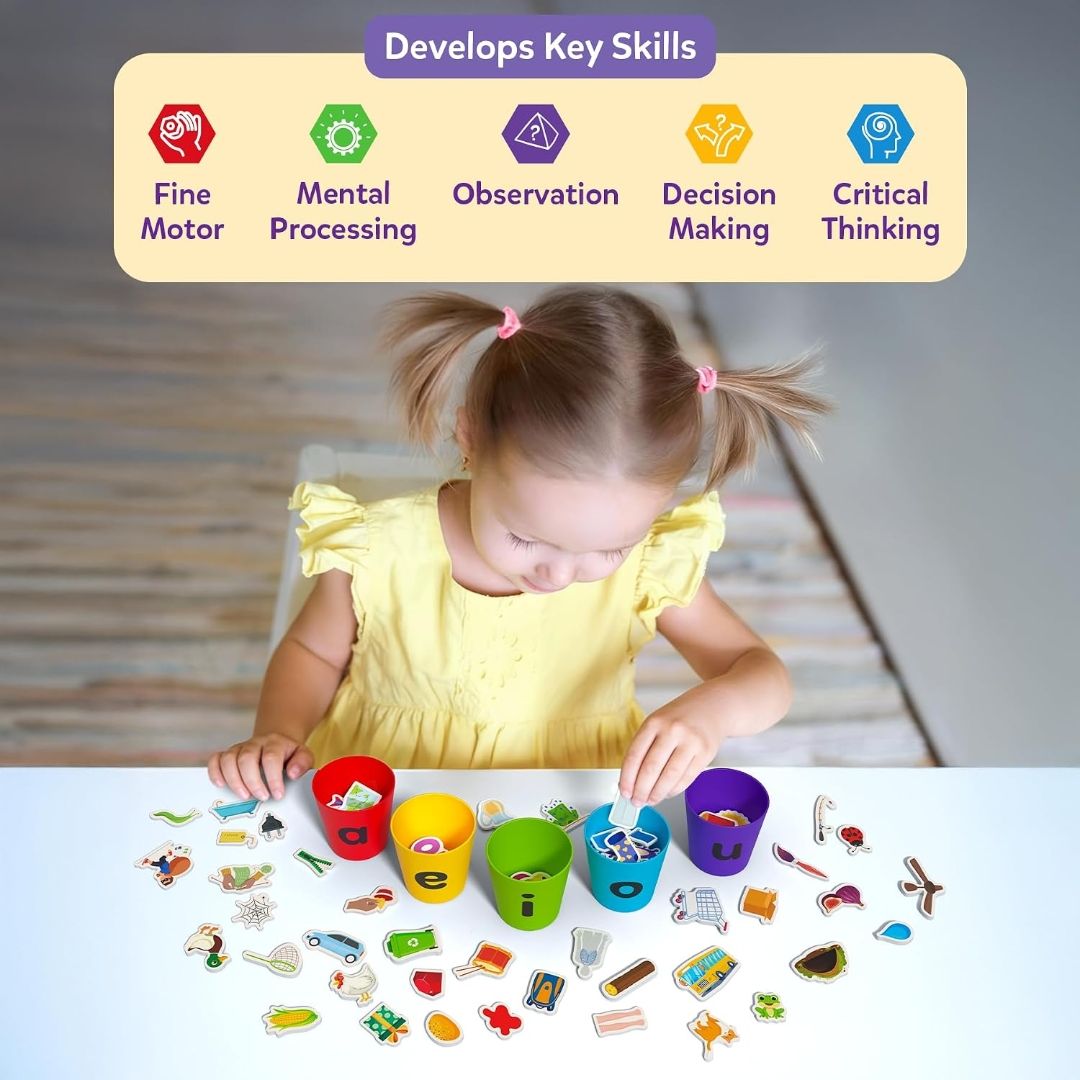 Skillmatics Phonics Sorter – Vowel Sorting & Early Reading, Montessori
Short Vowel Sounds, Phonemic Awareness for Preschool & Kindergarten, Educational Gift for Boys & Girls Ages 4, 5, 6, 7 view 8