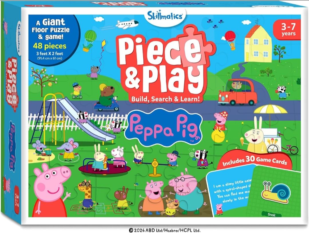 Skillmatics Piece & Play Peppa Pig - Floor Jigsaw Puzzle & Game
Sturdy Jumbo Puzzle Pieces, Educational Toy for Toddlers, Gifts for Boys & Girls Ages 3, 4, 5, 6, 7 (48 Pieces, 2 x 3 feet). view 6