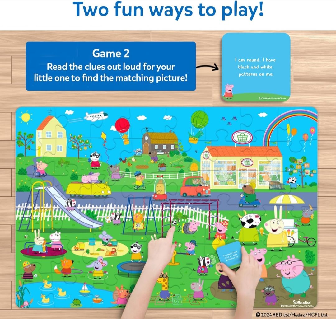 Skillmatics Piece & Play Peppa Pig - Floor Jigsaw Puzzle & Game
Sturdy Jumbo Puzzle Pieces, Educational Toy for Toddlers, Gifts for Boys & Girls Ages 3, 4, 5, 6, 7 (48 Pieces, 2 x 3 feet). view 3