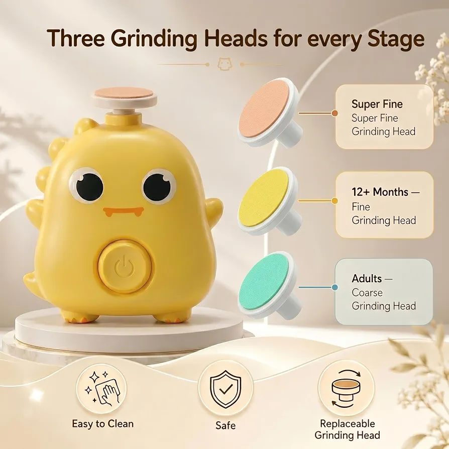 Baby Nail Trimmer, Baby Nail Cutter New Born 0-12 Months with 3 Filer Adjustment Electric Baby Nail Cutter, Safe Grooming/Nail Kit for Infant & Toddler - (Dinosaur Assort) view 3