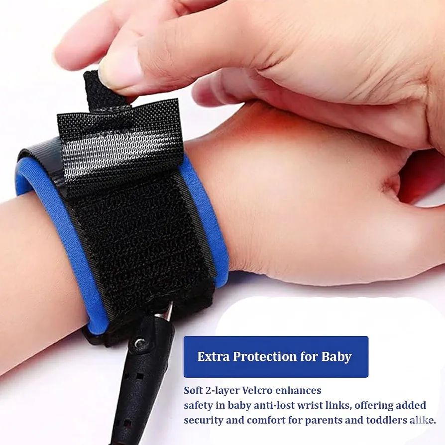 Anti-Lost Wrist Band for Kids | Lock Safety Harness | Soft Adjustable Wrist Strap with Durable Stainless Steel Coil | Baby Walking Leash for Travel, Shopping & Public Places view 9