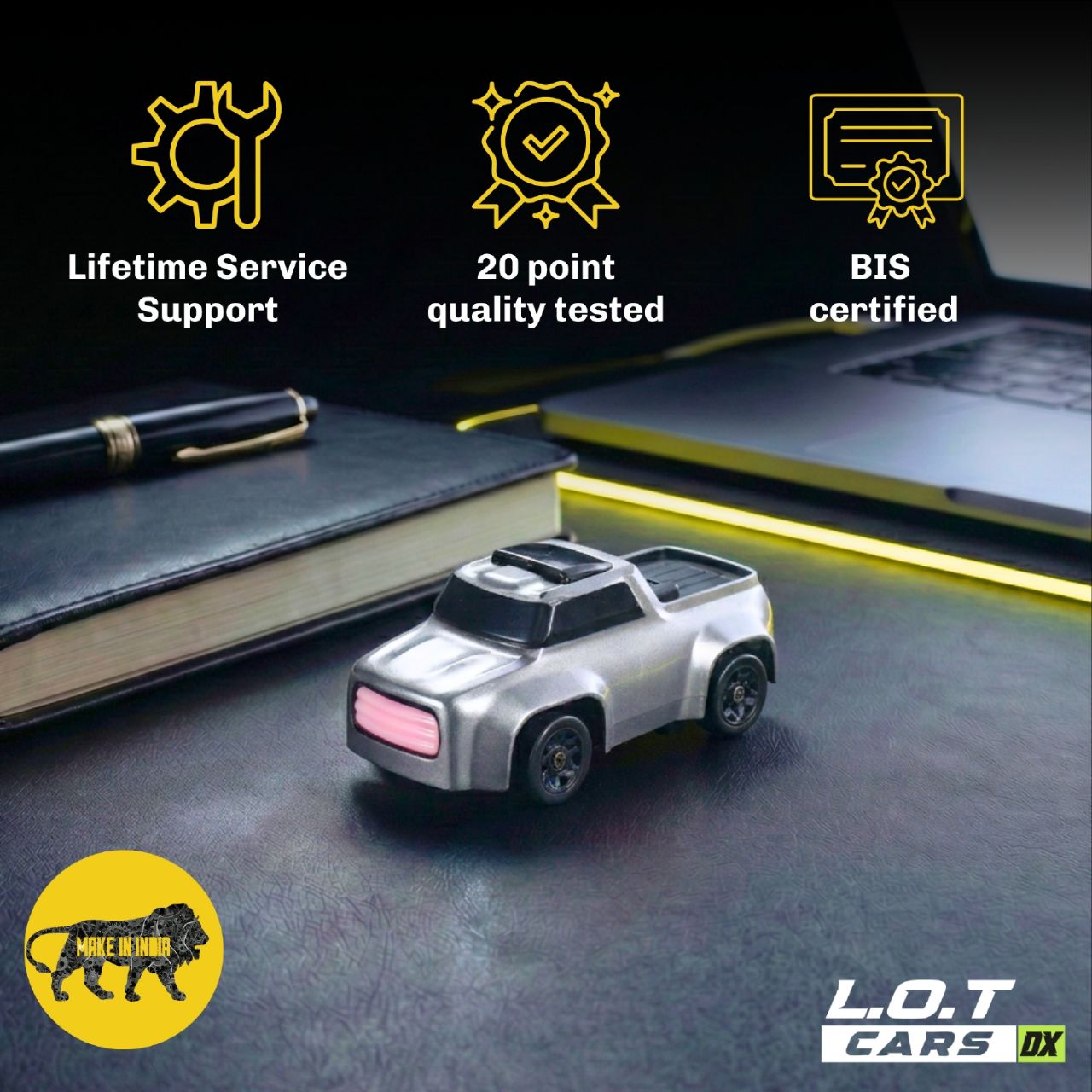 L.O.T Cars Dash Mini Rc Drift Car | 2.4Ghz, 1:64 Scale | RC Car 4x4, RC Drifting, Drift Car Remote Control, Proportional Steering, Dual-Speed Modes & Lights with 100m Remote Range Dash Base Silver view 8