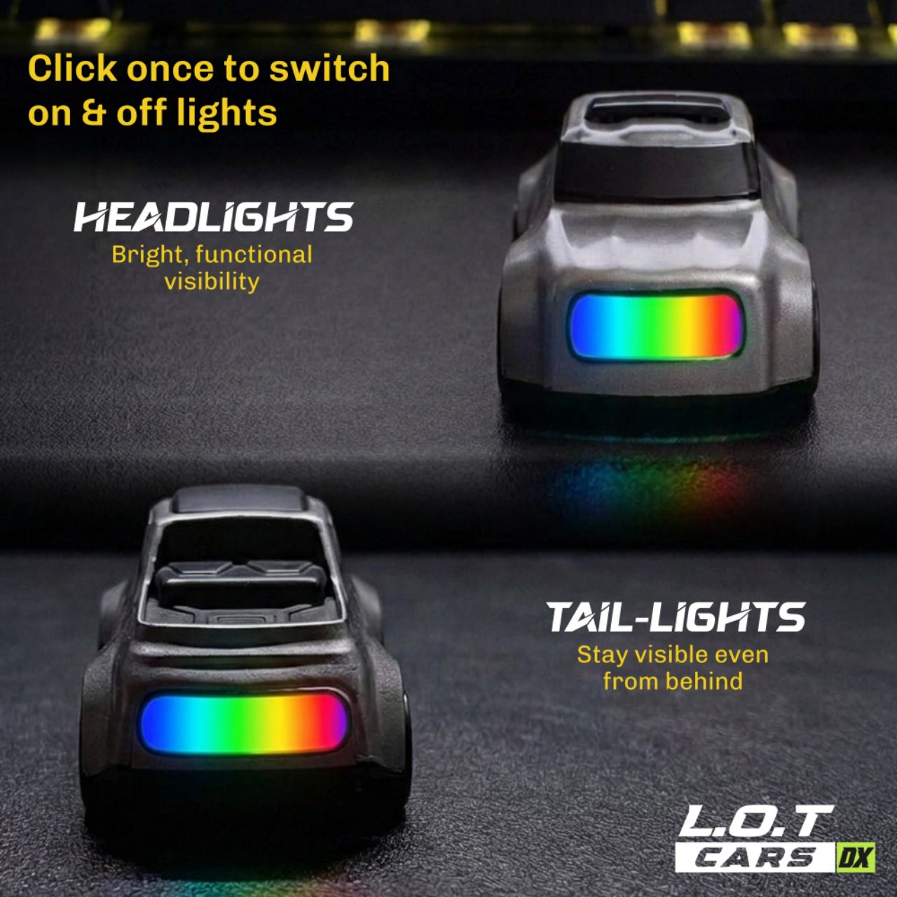 L.O.T Cars Dash Mini Rc Drift Car | 2.4Ghz, 1:64 Scale | RC Car 4x4, RC Drifting, Drift Car Remote Control, Proportional Steering, Dual-Speed Modes & Lights with 100m Remote Range Dash Base Silver view 10